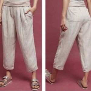 Anthropologie Hei Hei Eventide Cropped Foldover Pinestripe Pants